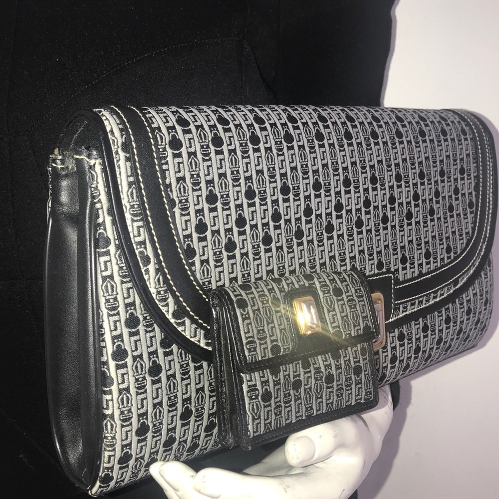 New vintage Judith Leiber large jaquered clutch fabric - Picture 4 of 12